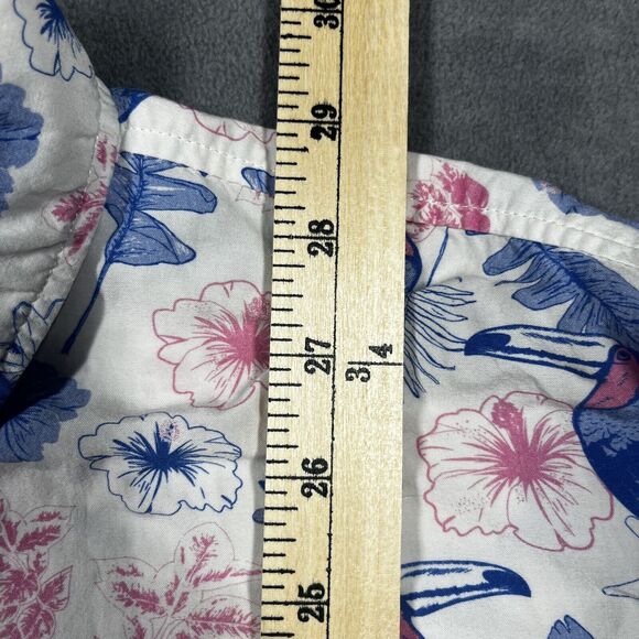Vtg Tipsy Elves Hawaiian Shirt Men's 2XL White Tropical Toucan Button-Up Beach - Picture 4 of 5